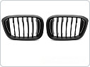 PŘEDNÍ MASKA, LEDVINKY, BMW X3 G01, 2017-2021 / X4 G02 2018-2021, ČERNÁ MATNÁ, grbmw2