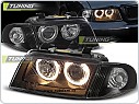 Přední světlomety Audi A4, 1995-1998, Angel Eyes, černé black, dělené LPAU11
