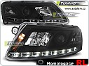 Přední světlomety Audi A6, 2004-2008, LED Daylight, černé black s homologací LED pásku LPAU74