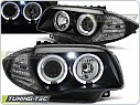 Přední světlomety BMW 1 E87, E81, 2004-2011, Angel Eyes, černé black LPBM80