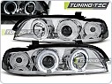 Přední světla BMW E39, 1995-2003, Angel Eyes, chrom, manuál LPBM28