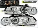 Přední světla, světlomety, lampy BMW E39, 1995-2003, Angel Eyes, chrom