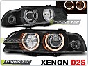 Přední světlomety BMW E39, 1995-2003, Angel Eyes, černé black XENON, elektrické s motorky LPBM92