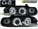Přední světlomety BMW E39, 1995-2003, Angel Eyes, černé black, manuál LPBM29