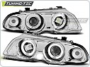 Přední světla BMW E46 Sedan Touring, 1998-2001, Angel Eyes, chrom, manuál LPBM38