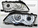 Přední světla BMW E46, 2001-2005, sedan, touring, Angel Eyes CCFL, chrom, s motorky LPBM31