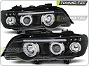 Přední světlomety lampy BMW X5 E53, 1999-2003, Angel Eyes, černé black, diody LPBM43