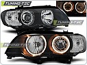 Přední světlomety lampy BMW X5 E53, 1999-2003, Angel Eyes, černé black LPBM59