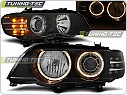 Přední světlomety lampy BMW X5 E53, 1999-2003, Angel Eyes, černé black, XENON D2S, LED, LPBM88