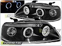 Přední světlomety Chevrolet Aveo, 2003-2006, Angel Eyes, černé black, manuál LPCT02