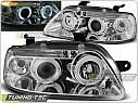 Přední světla Chevrolet Aveo, 2003-2006, Angel Eyes, chrom, manuál LPCT01