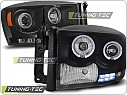 Přední světla Dodge Ram, 2006-2008, Angel Eyes, černé black + diody LPDO06