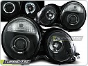 Přední světla Mercedes W210, E-clase, 1995-1999, Angel Eyes, černá black