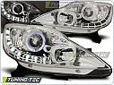 Přední světla Peugeot 107, 2005-, LED Daylight, chrom + Angel Eyes LPPE24