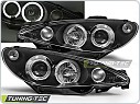 Přední světlomety, světla, lampy Peugeot 206, 1998-2002, Angel Eyes, černé black LPPE02