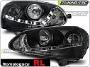 Přední světlomety, světla, lampy Volkswagen Golf 5, 2003-2009, LED Daylight, černé black, XENON D2S + RL LPVWD5
