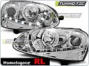 Přední světla Volkswagen Golf 5, 2003-2009, LED Daylight, chrom, XENON D2S + RL denní svícení LPVWD4