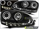 Přední světlomety, světla, lampy Volkswagen Golf 5, 2003-2009, Angel Eyes + LED, černé black LPVWB8