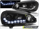 Přední světlomety, světla, lampy Volkswagen Golf 5, 2003-2009, LED Daylight, černé black LPVW99