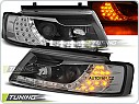 Přední světlomety, světla, lampy Volkswagen Passat B5 3B, 1996-2000, LED Daylight, černé black + LED blinkr LPVWB4
