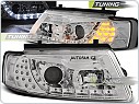 Přední světla Volkswagen Passat B5 3B, 1996-2000, LED Daylight, chrom + LED blinkr LPVWB3