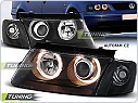 Přední světlomety, světla, lampy Volkswagen Passat B5 3B, 1996-2000, Angel Eyes, černé black LPVW26