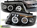 Přední světlomety, světla, lampy Volkswagen Passat B5 3B, 1996-2000, Angel Eyes, černé black LPVW78