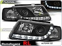Přední světlomety, světla, lampy Volkswagen Passat B5 3B, 1996-2000, LED Daylight, černé black + RL atest LPVWD7