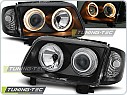 Přední světlomety, světla, lampy Volkswagen Polo 6N2, 1999-2001, Angel Eyes, černé black LPVW63