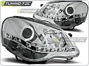 Přední světla Volkswagen Polo 9N3, 2005-2009, LED Daylight, chrom LPVWA5