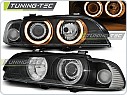 Přední světlomety BMW E39, 1995-2003, Angel Eyes, černé black, elektrické s motorky LPBMA9