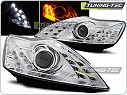 Přední světla Ford Focus, 2008-2011, LED Daylight, chrom s LED blinkrem LPFO49