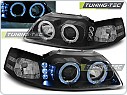 Přední světlomety, světla, lampy Ford Mustang, 1998-2004, Angel Eyes, černé black LPFO33