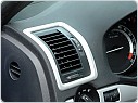 Dekory interiéru, sada 2 (rámečky ventilace 3 ks) ABS-stříbrný matný, Škoda Octavia 2
