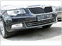 Škoda Superb 2, chromové nerezové lišty mřížky nárazníku 6ks, Výprodej