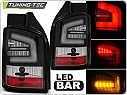 Zadní světlomety, světla, lampy LED Volkswagen T5, 2010-, čiré, černé black LDVW97