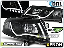 Přední světlomety Audi A6, 2004-2008, XENON, Tube Light, LED, černé black + denní svícení LPAUC1
