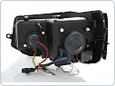 Přední světlomety, světla, lampy VW Volkswagen T5, 2010 - LED Daylight, černé black s homologací LPVWK3