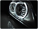Přední světlomety, lampy BMW E39, 1995-2003, Angel Eyes LED, black černé LPBME1