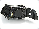Přední světlomety, lampy BMW E39, 1995-2003, Angel Eyes LED, black černé LPBME1