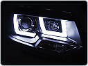 Přední světlomety, světla, lampy VW T5, reflektory Volkswagen T5, 2010-, U-type LED, DRL, černé black, LPVWL2