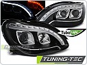 Přední světlomety, lampy Mercedes W220, classe S, 1998-2005, Tube Light, černé black, LPME97