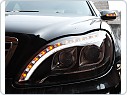 Přední světlomety, lampy Mercedes W220, classe S, 1998-2005, Tube Light, černé black, LPME97