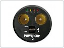 Rozdvojka + 2x USB + tester baterie do nápojáku Rozdvojka + 2x USB + tester baterie do nápojáku
