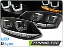 Přední světla, světlomety, lampy VW Polo 6R, 2009-2014, U-LED BAR, černé, LPVWN0