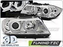 Přední světla 3D LED angel eyes BMW E90,E91 2005-2008 chromová