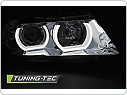 Přední světla 3D LED angel eyes BMW E90,E91 2005-2008 chromová