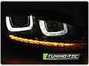 Přední světla VW golf 7, U-type led, DRL, černá
