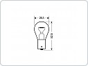 Chromová žárovka do blinkru 12V 21W, BA15S, rovné kolíky, 2ks