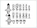 Box žárovek 12V s H4, velký KIT 19ks